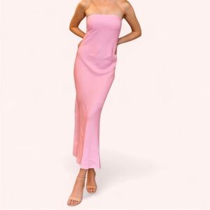 Strapless Pink Maxi Dress